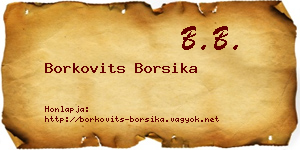 Borkovits Borsika névjegykártya